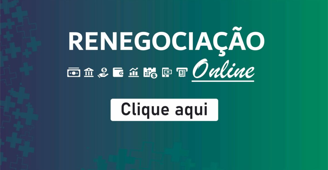 Banner ‘Renegociação Online’ com botão ‘Clique aqui’.